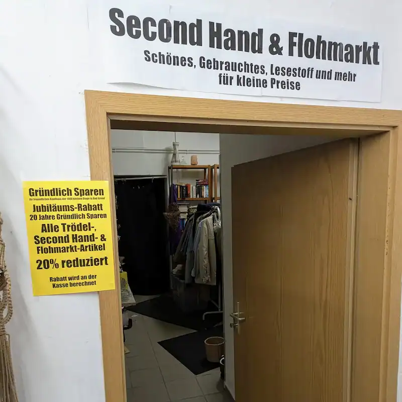20% Rabatt auf alle Flohmarkt- und Second Hand Artikel