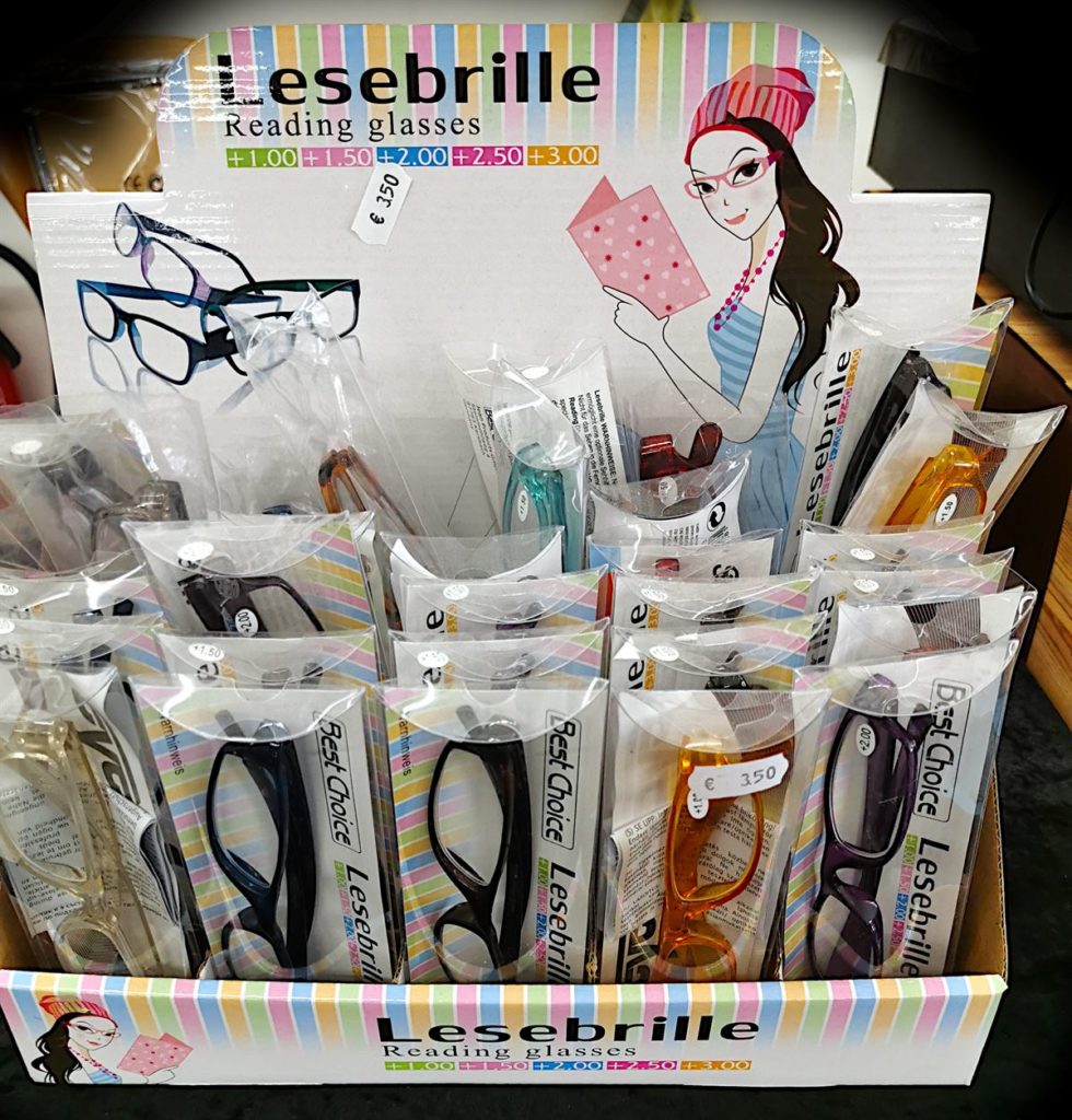 gründlich sparen - einkaufen in bad grund - haushalt - lesebrille