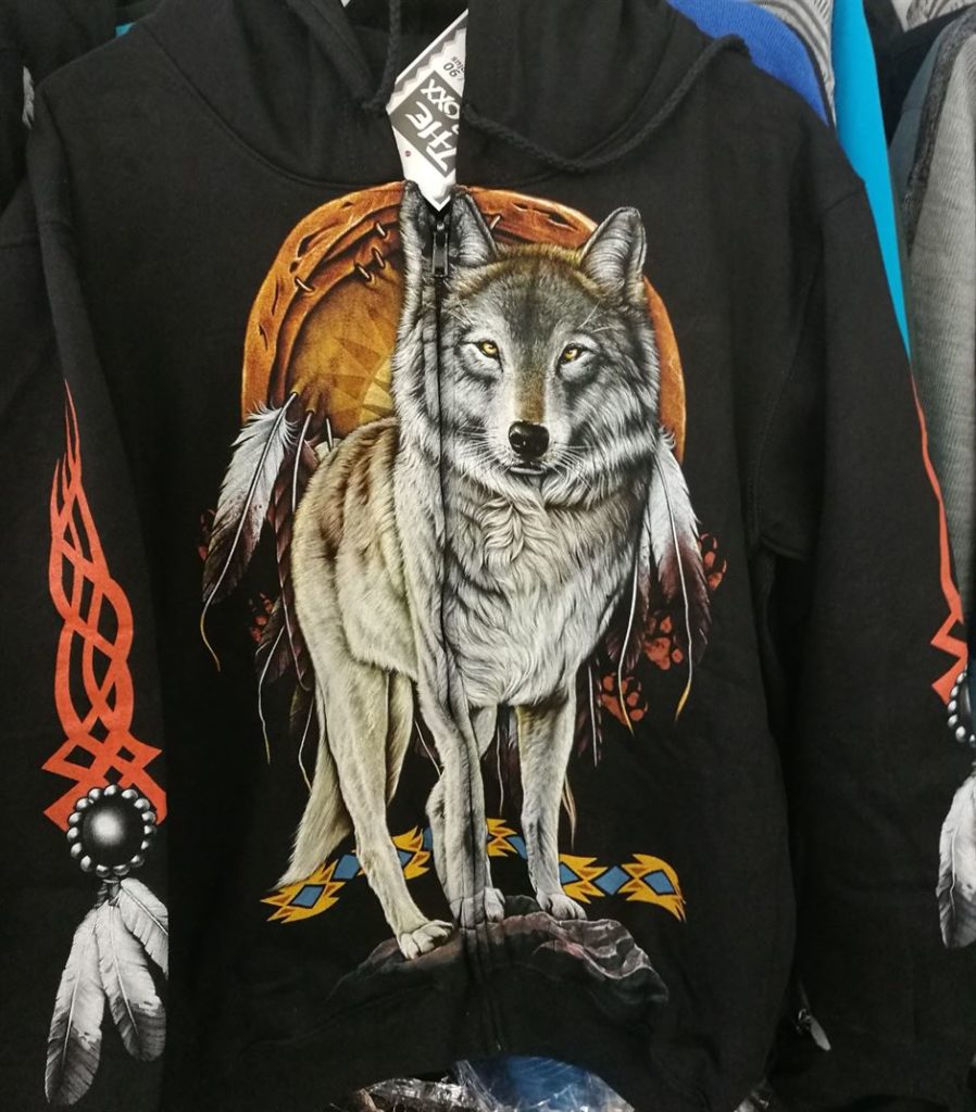 gründlich sparen - einkaufen in bad grund - bekleidung bedruckte jacken mai wolf mit Traumfänger 