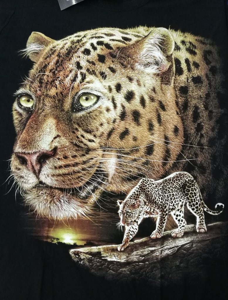 Bedruckte T-Shirts mit Tiermotiv für Damen und Herren - Leopard - gründlich sparen - einkaufen in bad grund 