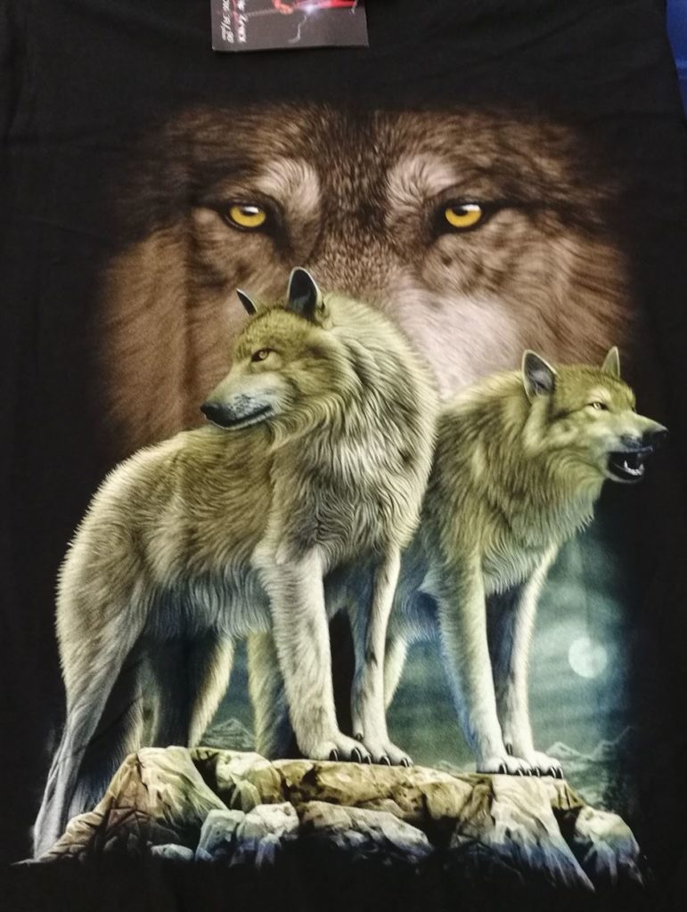 Bedruckte T-Shirts mit Tiermotiv für Damen und Herren - Wolf 02 - gründlich sparen - einkaufen in bad grund