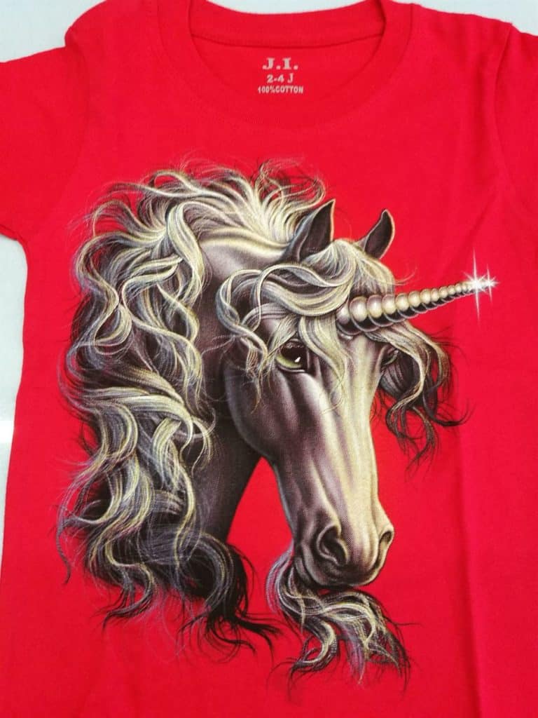 Bedruckte T-Shirts für Kinder - Baumwolle - Einhorn (einseitig) - Gründlich Sparen - Einkaufen in Bad Grund