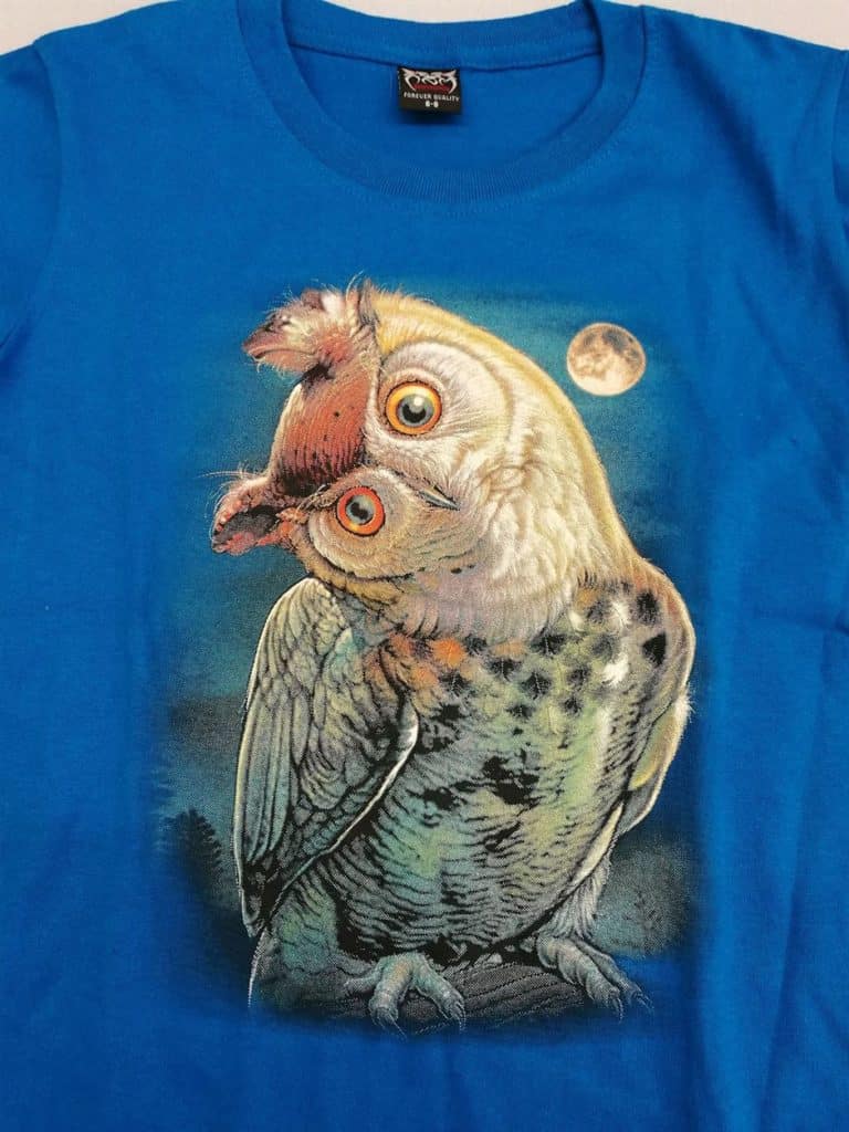 Bedruckte T-Shirts für Kinder - Baumwolle - Eule blau - Gründlich Sparen - Einkaufen in Bad Grund