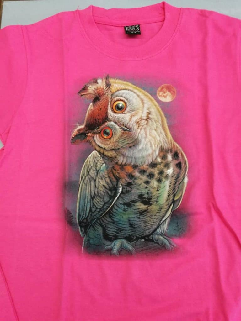 Bedruckte T-Shirts für Kinder - Baumwolle - Eule pink - Gründlich Sparen - Einkaufen in Bad Grund