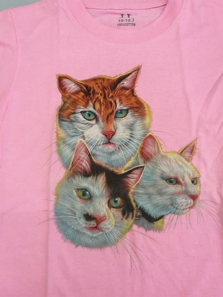 Bedruckte T-Shirts für Kinder - Baumwolle - Katze 02 rosa - Gründlich Sparen - Einkaufen in Bad Grund