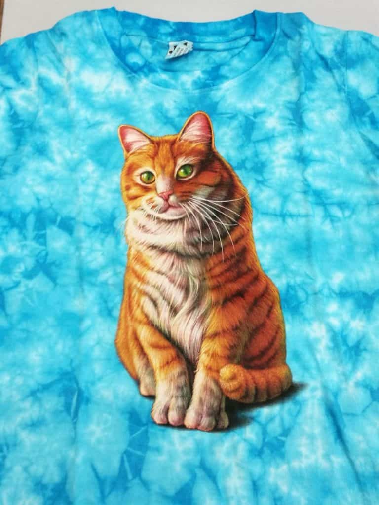 Bedruckte T-Shirts für Kinder - Baumwolle - Katze 03 Batik blau - Gründlich Sparen - Einkaufen in Bad Grund