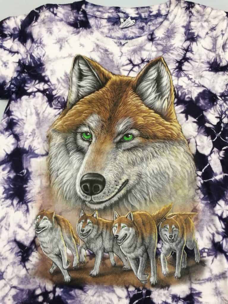Bedruckte T-Shirts für Kinder - Baumwolle - Wolf Batik dunkelblau - Gründlich Sparen - Einkaufen in Bad Grund
