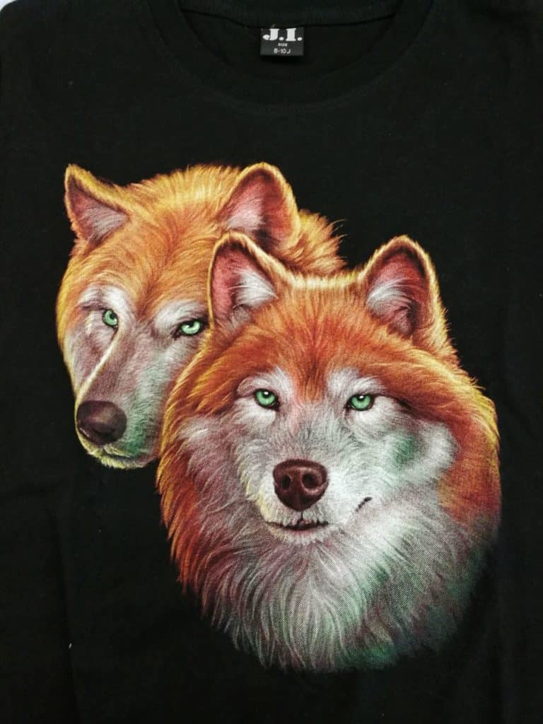 Bedruckte T-Shirts für Kinder - Baumwolle - Wolf 04 - Gründlich Sparen - Einkaufen in Bad Grund