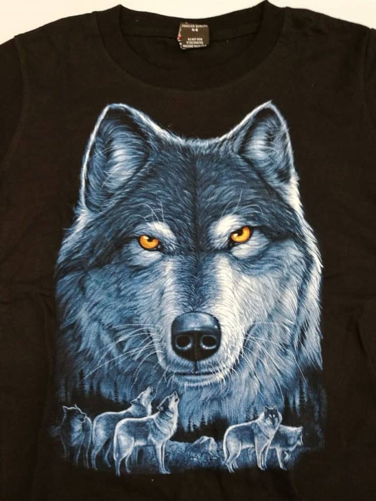 Bedruckte T-Shirts für Kinder - Baumwolle - Wolf 05 - Gründlich Sparen - Einkaufen in Bad Grund