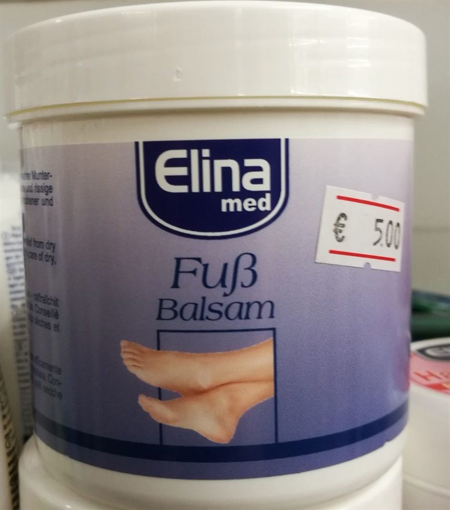 gründlich sparen - einkaufen in bad grund - drogerie koerper salbe Fußbalsam Fußpflege Creme