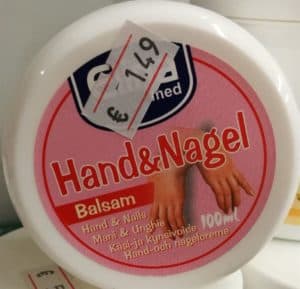 gründlich sparen - einkaufen in bad grund - drogerie koerper salbe Hand und Nagel Pflege Balsam