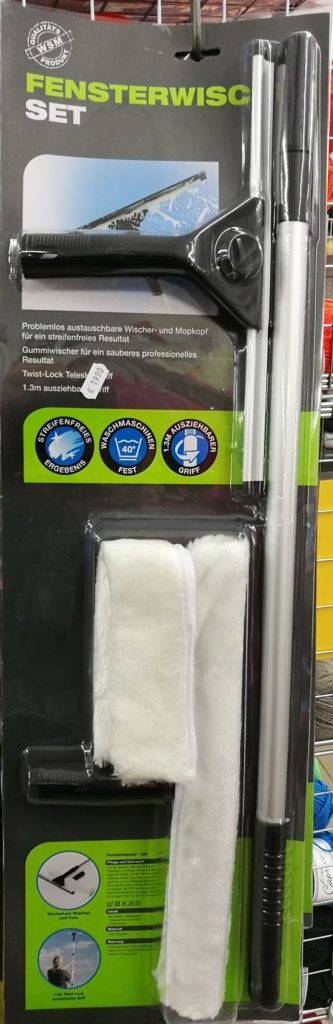 gründlich sparen - einkaufen in bad grund - haushalt waschen fensterputzset