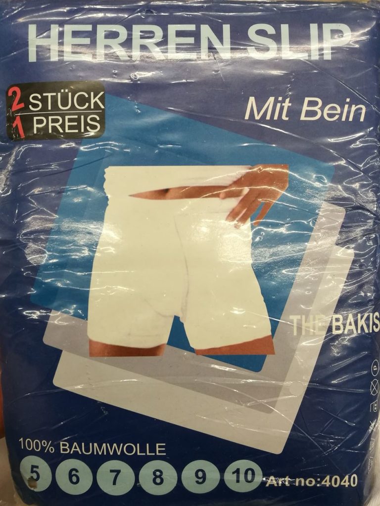 gründlich sparen - einkaufen in bad grund - laden unterwaesche Herrn Slip baumwolle mit bein  weiß