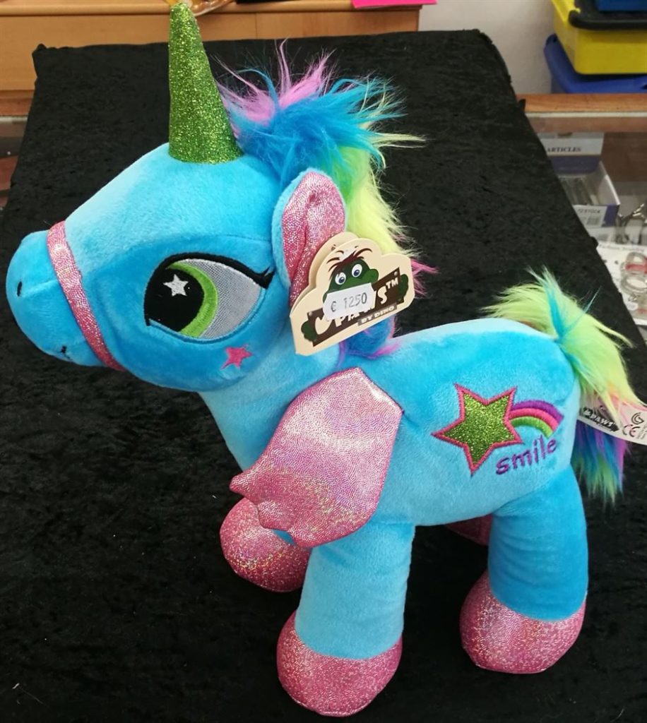 gründlich sparen - einkaufen in bad grund - spielzeug stofftier einhorn 02