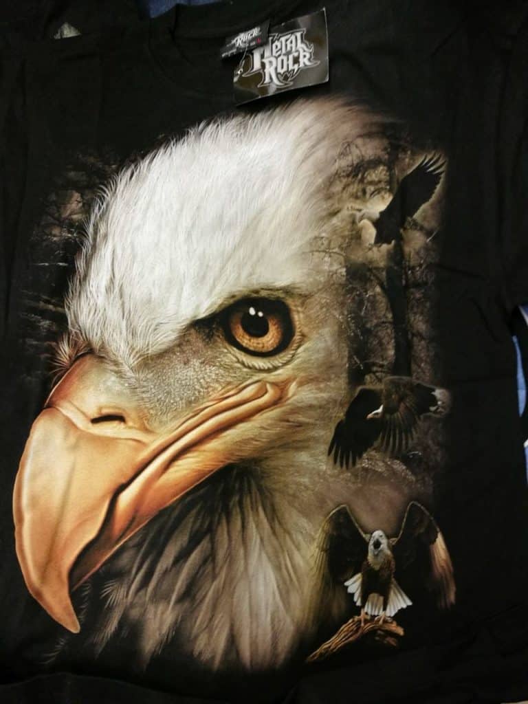 Bedruckte T-Shirts mit Tiermotiv für Damen und Herren - Adler Weißkopfseeadler Kopf groß - gründlich sparen - einkaufen in bad grund 