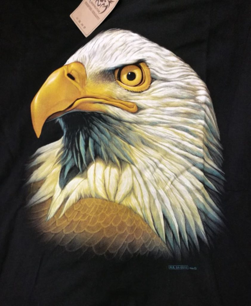 Bedruckte T-Shirts mit Tiermotiv für Damen und Herren - Adler Weißkopfseeadler Kopf groß 2 - gründlich sparen - einkaufen in bad grund 