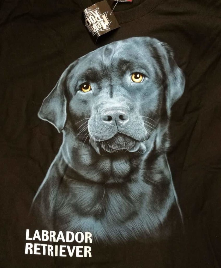 Bedruckte T-Shirts mit Tiermotiv für Damen und Herren - Hund Labrador Retriever schwarz - gründlich sparen - einkaufen in bad grund 