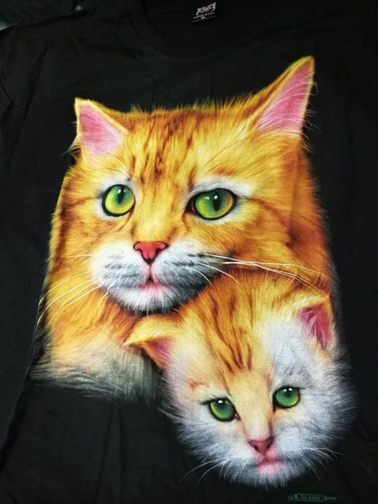Bedruckte T-Shirts mit Tiermotiv für Damen und Herren - Katze Mutter mit Kitten - gründlich sparen - einkaufen in bad grund