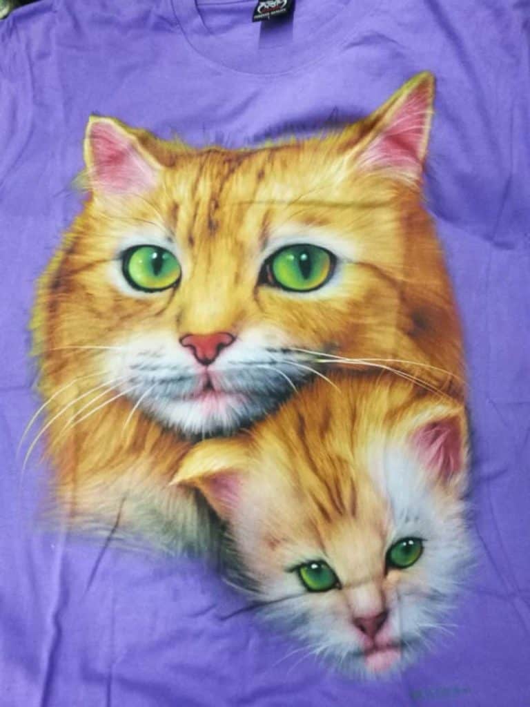 gründlich sparen einkaufen in bad grund tshirt katze mutter mit kitten lila