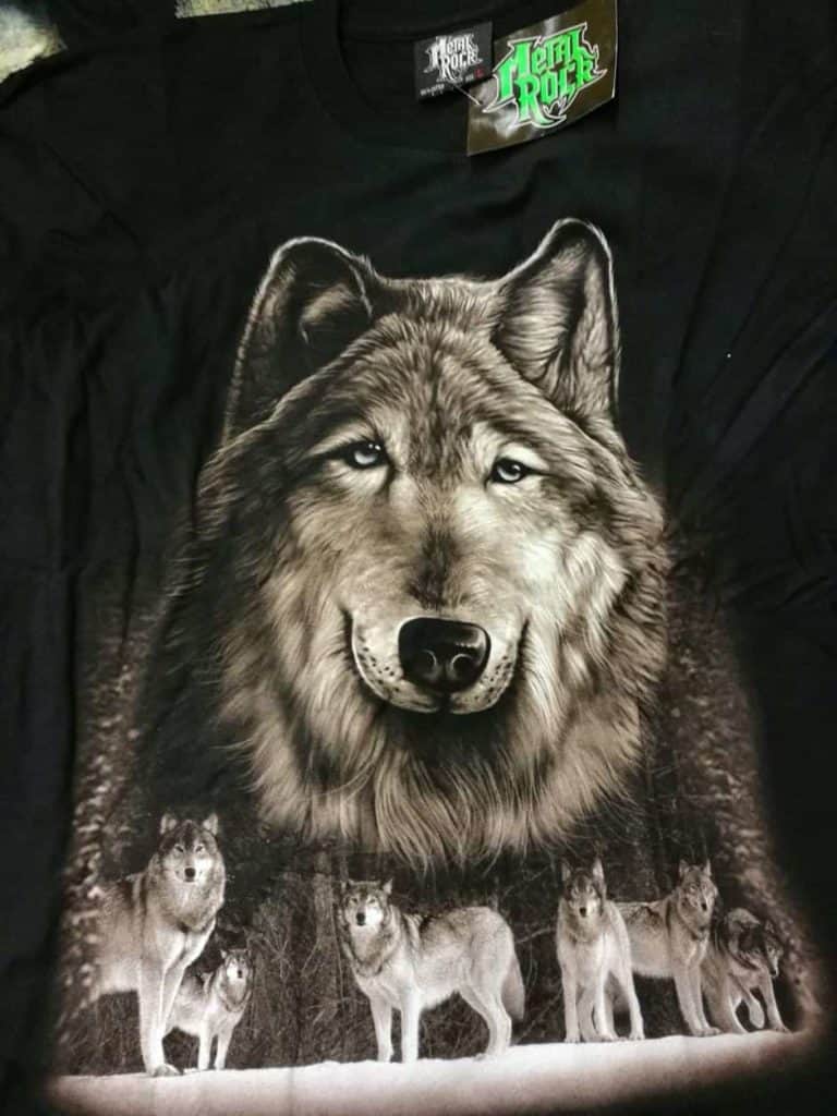 Bedruckte T-Shirts mit Tiermotiv für Damen und Herren - Wolf grau rudel - gründlich sparen - einkaufen in bad grund